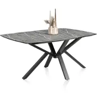 Henders & Hazel Palace eettafel centraal onderstel HPL/metalen frame gebroken zwart