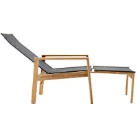 Solpuri Safari Ligstoel, incl. kruk teak/Softex kolen