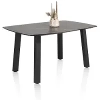 Henders & Hazel Palace eettafel 4-poots HPL/metalen frame gebroken zwart