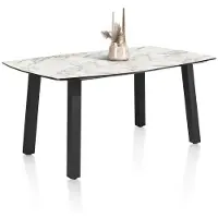 Henders & Hazel Palace eettafel 4-poots HPL/metalen frame gebroken zwart
