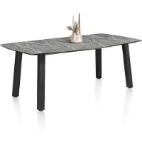 Henders & Hazel Palace eettafel 4-poots HPL/metalen frame gebroken zwart
