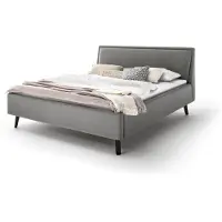 Meise Frieda gestoffeerd bed massief houten basis hoofdbord glad met kussen