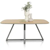 Henders & Hazel Shimanto eettafel ovaal eiken gefineerd/metalen frame grafiet