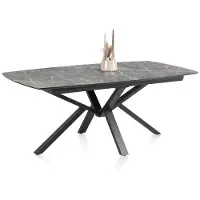 Henders & Hazel Palace uitschuifbare tafel centrale voet HPL/metalen frame gebroken zwart