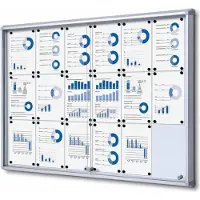 SHOWDOWN Vitrine Magnetisch 138 (B) x 98,2 (H) cm Zilver 18 x A4