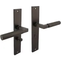 Intersteel Deurkruk Bau-Stil op schild met toilet-/badkamersluiting 63/8 mm - antraciet