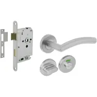 Intersteel Compleet deurklinkset Lisa RVS toilet