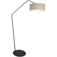 Anne Light & Home Zwarte vloerlamp Zig-Zag 4245ZW met grijs grof linnen kap – Uniek design en functioneel gebruik