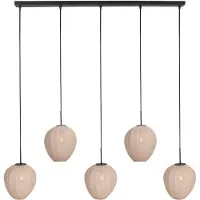 Steinhauer HaloSwap 4288ZW – Zwarte langwerpige hanglamp met warme crèmekleurige kappen