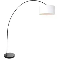 Steinhauer Booglamp Solva zwart met witte kap