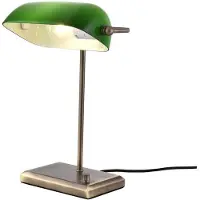 Artdelight Klassieke bankierslamp Oxford brons met groen