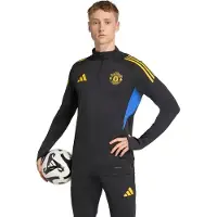 Adidas Manchester United Trainingstrui 1/4-Zip 2025-2026 Zwart Blauw Geel