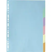 Exacompta 50x Tabbladen gerecycleerd karton 170g - 6 tabs - A4 - Geassorteerd - 1606E