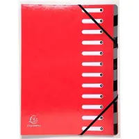 Exacompta 6x IDERAMA Harmonika Sorteermap - 12 indelingen - Rood - 53925E