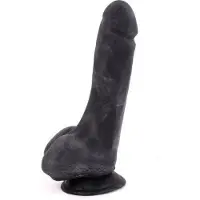 Kiotos Cox - Black Dildo Met Zuignap die echt aanvoelt 22,5 x 5 cm - Zwart