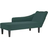 vidaXL Chaise longue met rechterarmleuning fluweel donkergroen