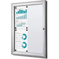 SHOWDOWN Vitrine Magnetisch 52,1 (B) x 69,6 (H) cm Zilver 4 x A4