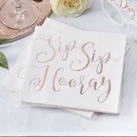 Ginger Ray - Servetten - Sip Sip Horary rose gold 16x