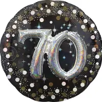 Amscan Folieballon sparkling 3D 70 (81cm) (zwart, goud, zilver)