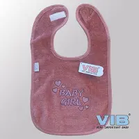 Vib - Slabbetje Luxe velours - Baby Girl (Oud Roze) - Babykleertjes - Slabbetjes - zwangerschap aankondiging - baby aankondiging