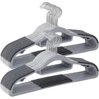 Hoppa! Kledinghangers - 30 stuks - Anti-slip - Premium kwaliteit - 41,5 cm breed - Sterk kunststof - Voor volwassenen - Grijs