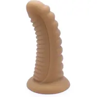 O-products Kiotos Ribbed Penis XL Shinny Flesh Suction Dildo - Amazing Shinny Gold/Flesh Silicone - 8 cm diameter x 30 cm lang