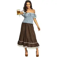 Boland Frau Müller kostuum dames bruin/blauw