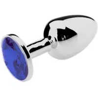 Kiotos Buttplug Aluminium Met Blauw Sierkristal