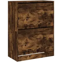 vidaXL Schoenenkast met 2 klaplades 80x42x108 cm gerookt eikenkleurig
