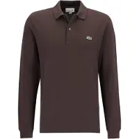 Lacoste Classic Fit Poloshirt lange mouw bruin, Effen