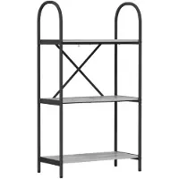 vidaXL Boekenplank 3-laags 60 x 30 x 109 cm Bewerkt hout Grijs Sonoma