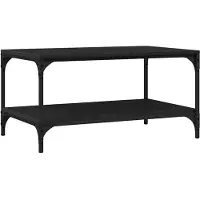 vidaXL Salontafel Zwart Eiken 82 x 50 x 40 cm Bewerkt hout