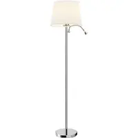 LINDBY Vloerlamp Benjiro, wit / opaal, Woon-/ Eetkamer, Textiel / Stof / Zijde, Modern, vloerlamp