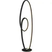 LUCANDE LED-vloerlamp Bronwyn, dimbaar, zwart, Woon-/ Eetkamer, Aluminium, Modern, LED vloerlamp