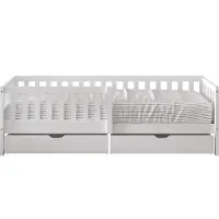 Sunny Isa Kinderbed met 2 Opberglades en Uitvalbeveiliging Wit – Zonder Matras