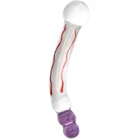 Sensual Glass - Sensual Glass - Glazen Dildo Tania - Transparant/Rood/Lila