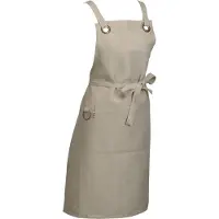 kela Keukenschort, Katoen, Linnen, Beige - | Puro