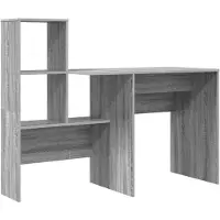 vidaXL Bureau, grijs Sonoma houtvezel, 131,5 x 50 x 106,5 cm