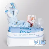 Vib - Giftset Commodemandje - Boy (Blauw) - Babykleertjes - Baby cadeau - zwangerschap aankondiging - geboorte cadeau