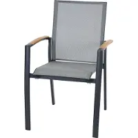 Siena Garden Velia dining tuinstoel stapelbaar mat antraciet 2 stuks