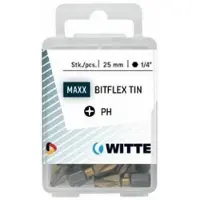 Witte Ph 1 Bitflex Tin 25 Mm Phillips Kruiskopschroevendraaierbit 15 Eenheden