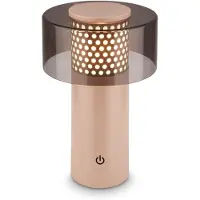 Briloner LED-acculamp Brilo unplugged Gila, antraciet/beige 21 cm dimbaar, crème / amber, metaal, Modern