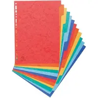 Exacompta Genuine Premium Pressboard 1 tot 12 Tabbladen 320 x 240 mm Kleurenassortiment Kleurenassortiment 12 tabs Gewafeld karton 18 Gaten 7034E 5 Stuks