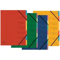 Exacompta 12x Sorteermap met vaste rug en elastosluiting - 7 indelingen - Geassorteerd - 54070E