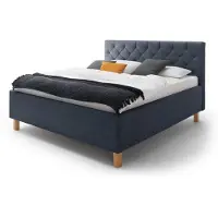 Meise San Remo gestoffeerd bed met houten basis en hoofdbord met ruitvormige quilting