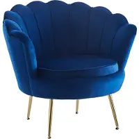 SalesFever fluwelen kuipfauteuil donkerblauw