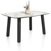 Henders & Hazel Palace eettafel 4-poots HPL/metalen frame gebroken zwart