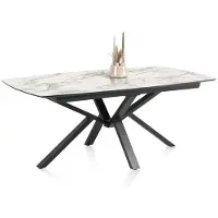 Henders & Hazel Palace uitschuifbare tafel centrale voet HPL/metalen frame gebroken zwart