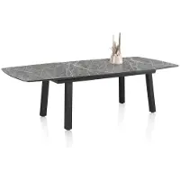 Henders & Hazel Palace uitschuifbare tafel 4-poots HPL/metalen frame gebroken zwart