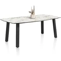 Henders & Hazel Palace eettafel 4-poots HPL/metalen frame gebroken zwart